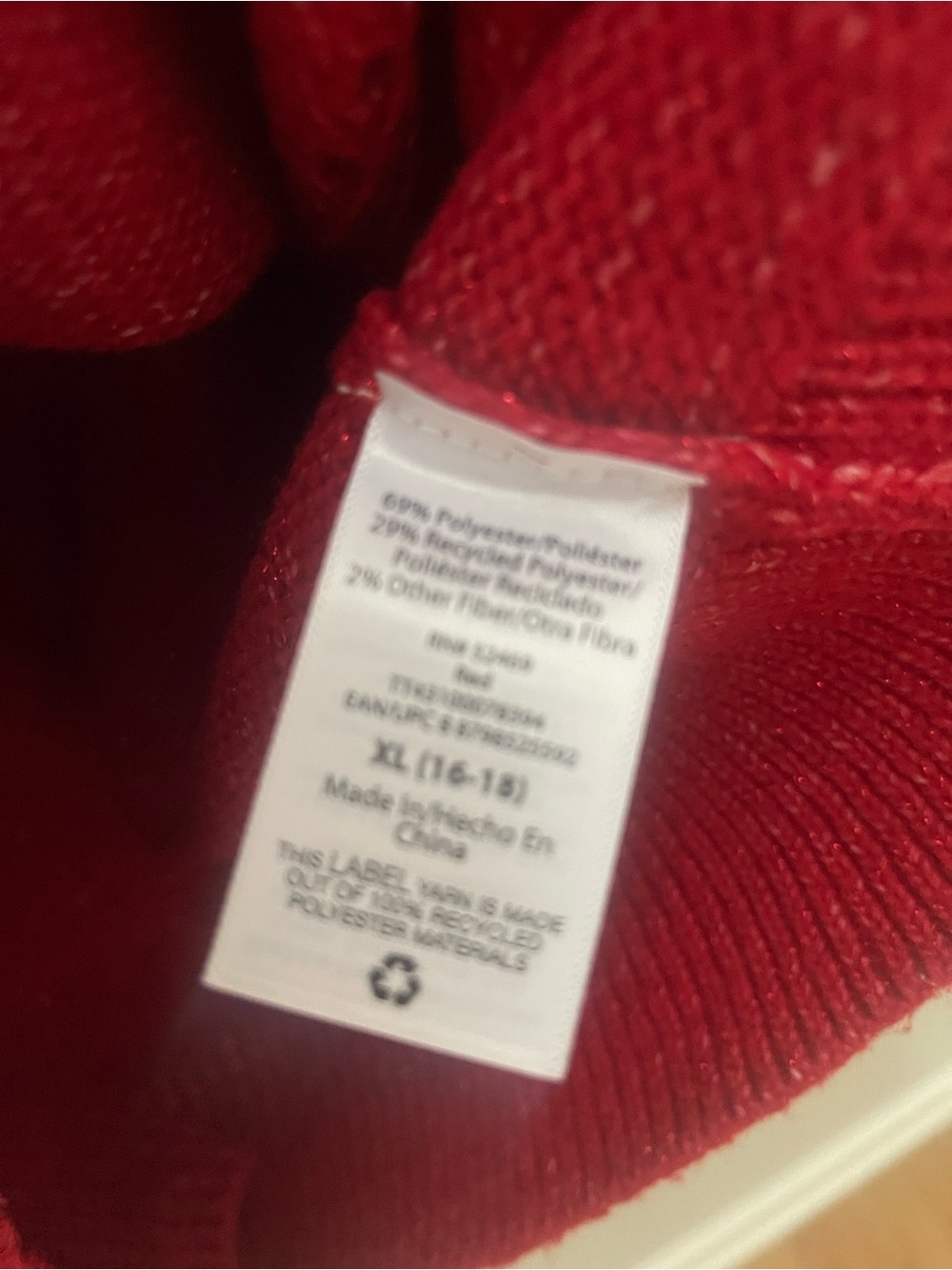 Women’s Red Ruffle Knit Sweater - Picture 3 of 5